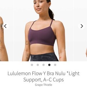 lululemon athletica Flow Y Bra Nulu in Purple